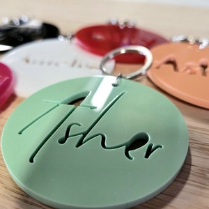 Porte-clés personnalisé, Étiquette de sac, Personnalisé, École, Cadeau des enseignants, Cartable, Jardin d’enfants, étiquette, personnalisé, Acrylique