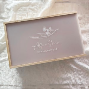 Caja de recuerdo personalizada para bebés, Caja personalizada con nombre de bebé, Caja de memoria personalizada para bebés, Anuncio de nacimiento personalizado, Regalo personalizado para baby shower