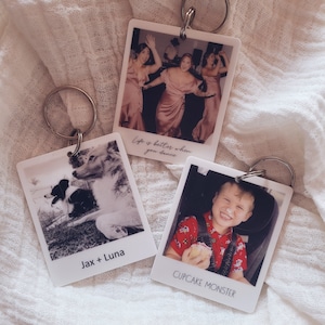 Personalised Polaroid Keyring, Custom Photo Keychain, Bag Tag, Custom, School, teachers gift, School Bag, Kindergarten, tag, acrylic