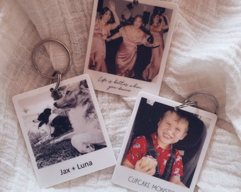 Personalised Polaroid Keyring, Custom Photo Keychain, Bag Tag, Custom,  School, teachers gift, School Bag, Kindergarten, tag, acrylic