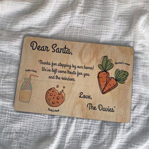 Personalised Wooden Santa Christmas Eve Treat Board, Christmas Eve Plate, Treats for Santa, Santa Treat Tray, Custom Cutting Board