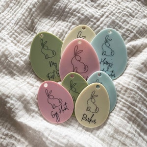 Etiquetas de Páscoa personalizadas, etiquetas de presente acrílicas personalizadas, etiquetas de presente de ovo de Páscoa, etiqueta de cesta