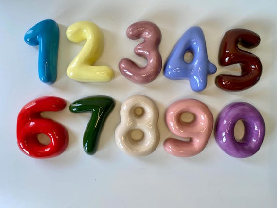 Personalized Ceramic Bubble Number – Handmade House Number Sign