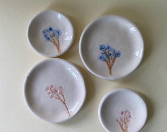 Handmade Ceramic Dish with floral impression