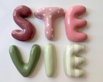 Nursery Decor Wall Sign - Personalized Ceramic Name