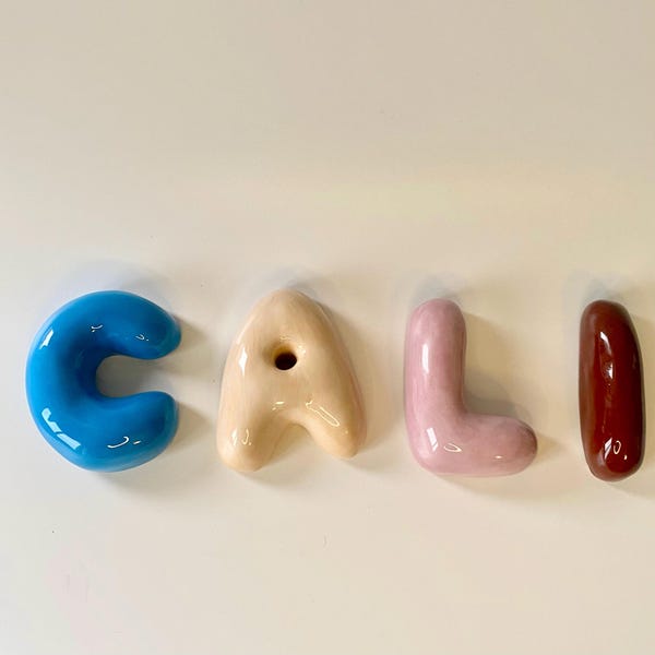Personalized Ceramic Bubble Letters - Colorful Wall Decor