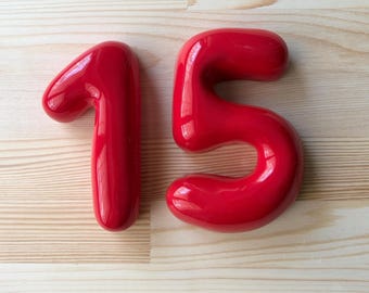 Ceramic Bubble Number, Custom House Numbers, Personalized Colorful Sign