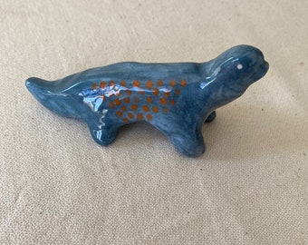 Handmade ceramic dinosaur figurine ,small dino ceramic sculpture for gift ,tiny ceramic ,unique ceramic gift ,personalized ceramic gift