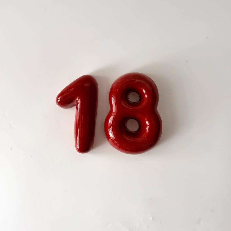 Personalized Ceramic Bubble Number – Handmade House Number Sign image 5