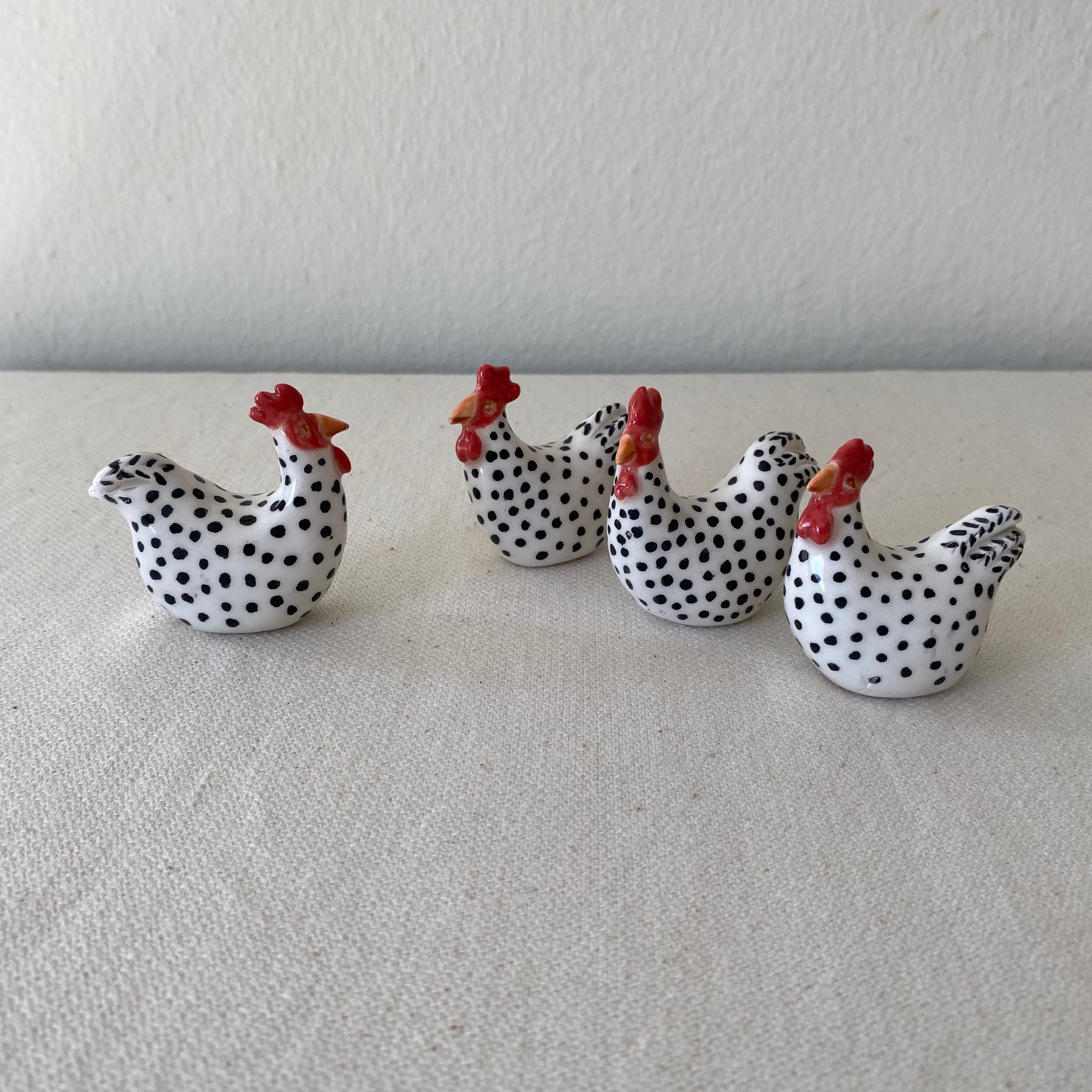 Handmade ceramic chicken figurine ,small chicken ceramic sculpture for gift ,unique ceramic gift ,personalized ceramic gift