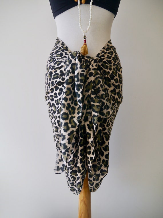 Buy Leopard Print Pareo Swimsuit Cover Up Tiger Animal Print Online in  India - Etsy