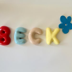 Letras de cerámica - Alfabeto de cerámica colorido personalizado - letras de burbujas de cerámica