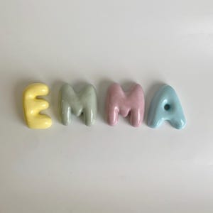 Letras de cerámica - Alfabeto colorido de cerámica personalizado