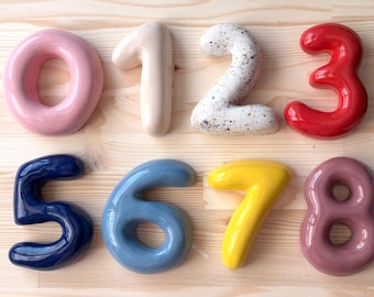 Personalized Ceramic House Number Sign | Modern Custom Address Numbers (Indoor/Outdoor)