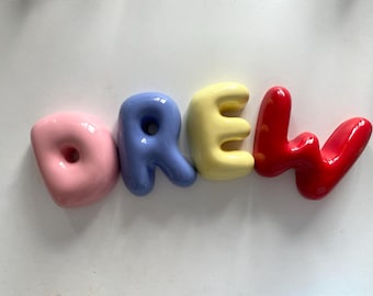 Keramische bellenletters-keramische letters - gepersonaliseerd keramisch kleurrijk alfabet