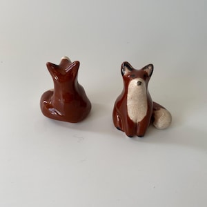 Handmade ceramic fox figurine ,small fox ceramic sculpture for gift ,tiny ceramic ,unique ceramic gift ,personalized ceramic gift