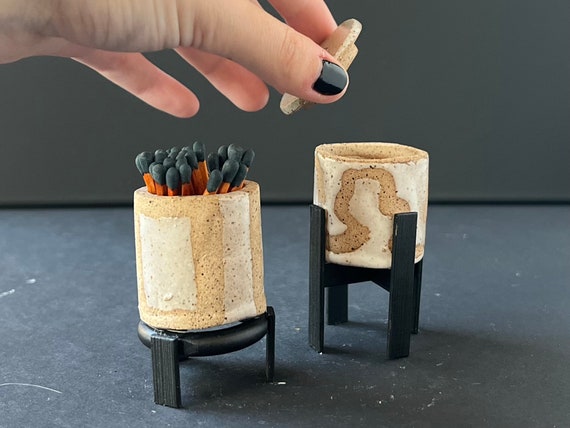 Match Striker and Garbage Pail