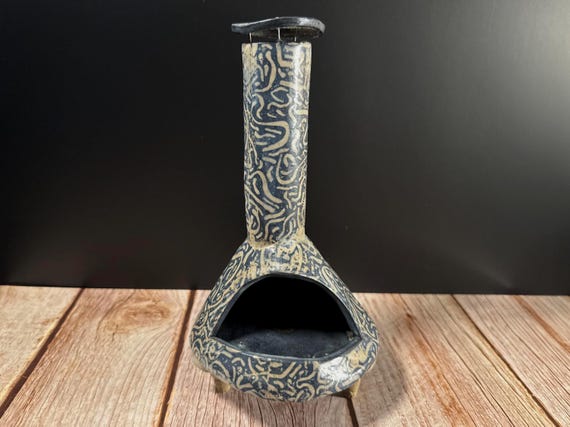 Black & White Chiminea Incense Burner