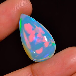 Cabujón de ópalo etíope Welo: piedra preciosa MultiFire en forma de pera, 9,5 quilates