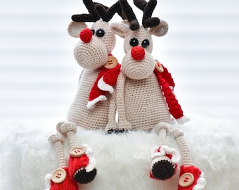 Crochet pattern Reindeer Buttons Frostynose