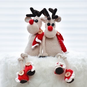 Crochet pattern Reindeer Buttons Frostynose image 1