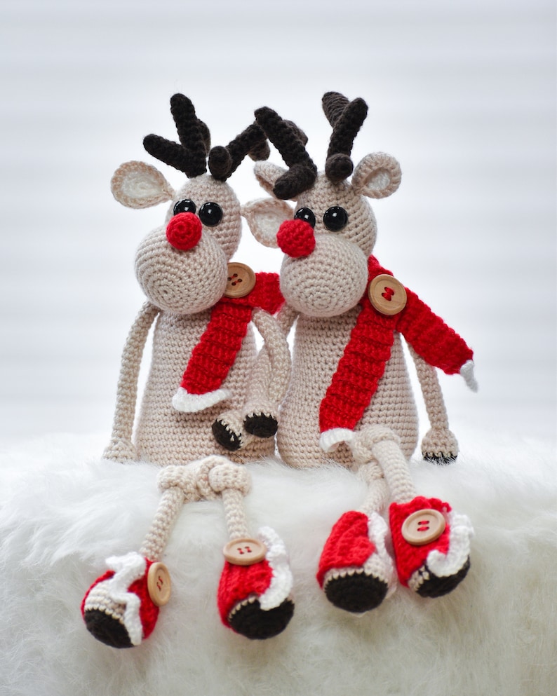 Crochet pattern Reindeer Buttons Frostynose image 3