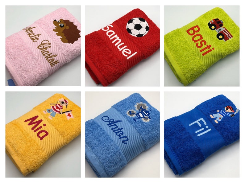Handtuch Individuell Bestickt Mit Motiv Und Namen Etsy