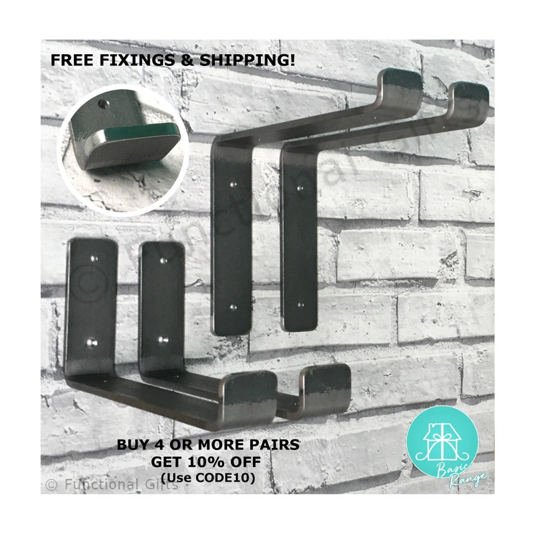 Scaffold Board Shelf Brackets Handmade 225mm Industrial Etsy