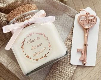 Witness proposal candle | Witness wedding gift | Decorative wedding candle | Will you be my witness