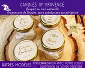 Bougies Personnalisées Parfumées Mariage - Cadeaux invités (écritures GOLD)