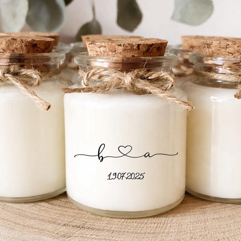Bougie personnalisée avec initiales des mariés pour événements Bougie personnalisée avec initiales des mariés pour événements