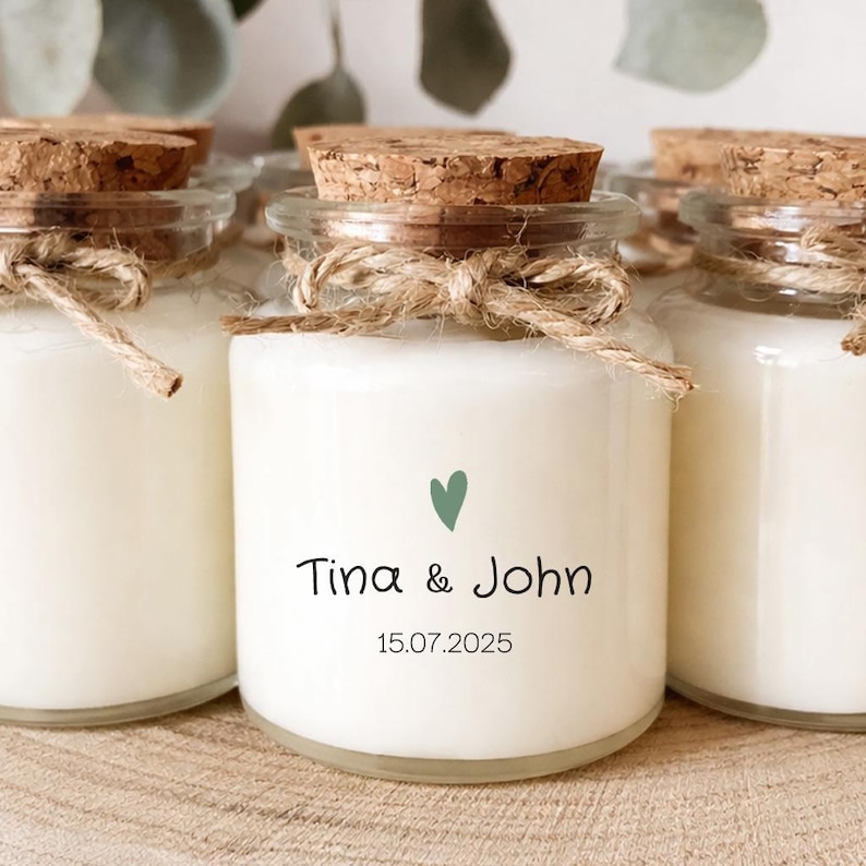 Bougie parfumée personnalisée mariage en verre écologique Bougie parfumée personnalisée mariage en verre écologique