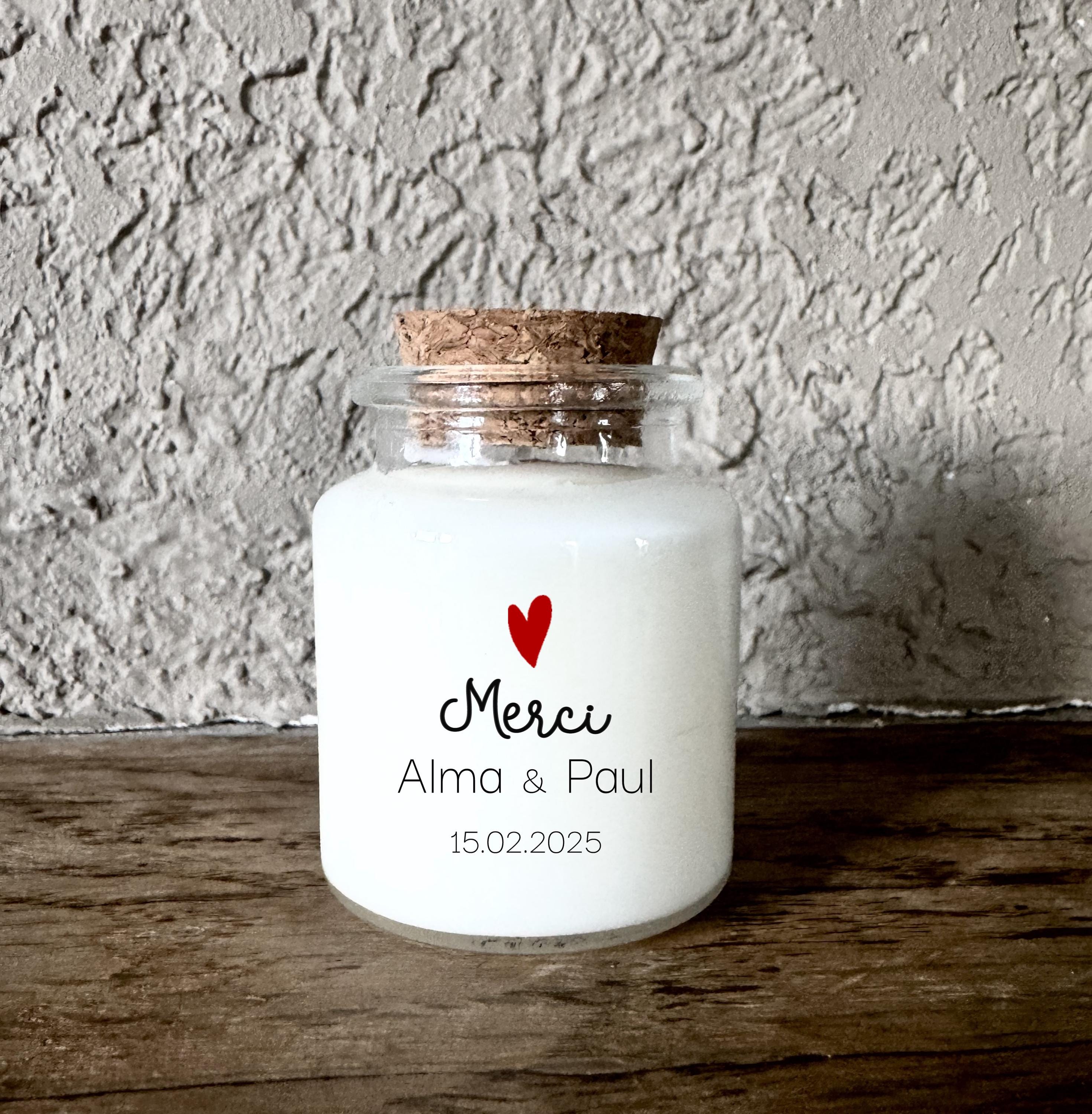 Bougie personnalisée pour mariage bohème et événements spéciaux