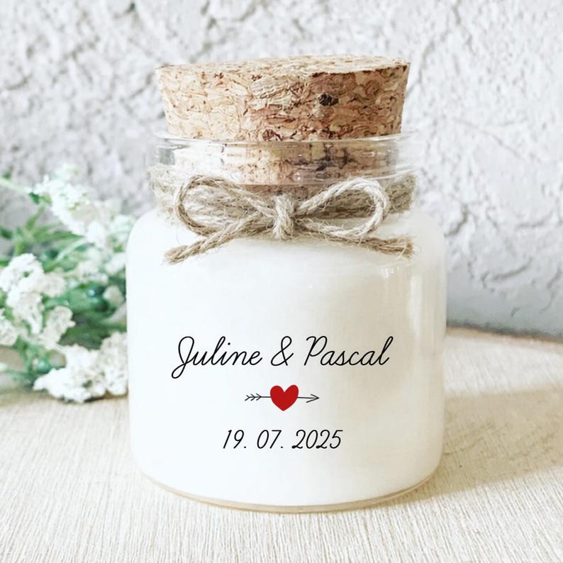 Bougie parfumée personnalisée pour invités mariage et événements