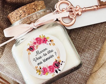 Cadeau demande témoin mariage | Bougie personnalisée témoin | Veux-tu être ma témoin | Cadeau Témoin en or