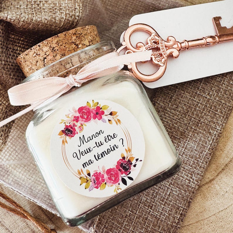 Bougie personnalisée demande témoin mariage 120ml Bougie personnalisée demande témoin mariage 120ml