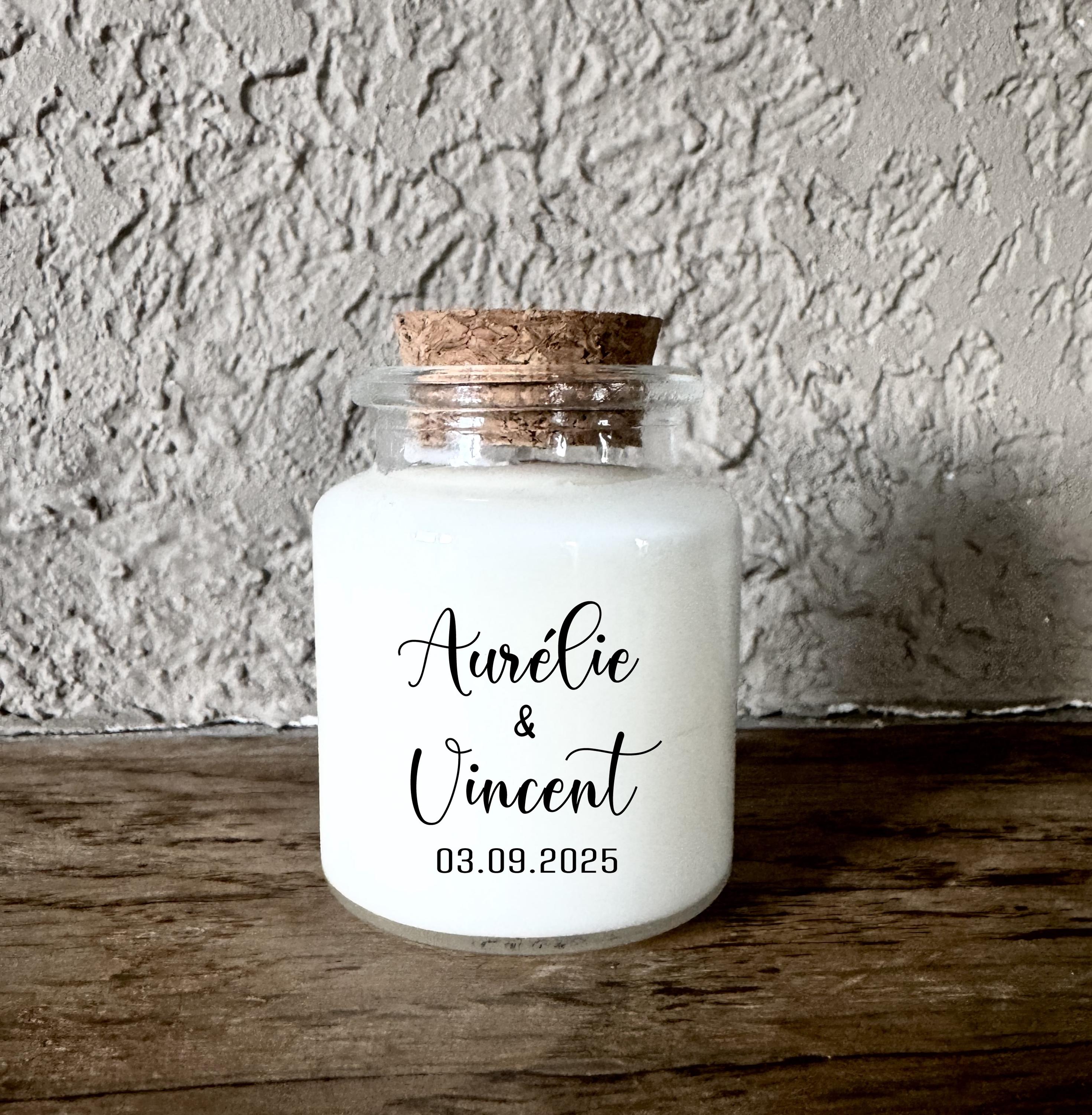 Bougie personnalisée pour invités – mariage, baptême, communion
