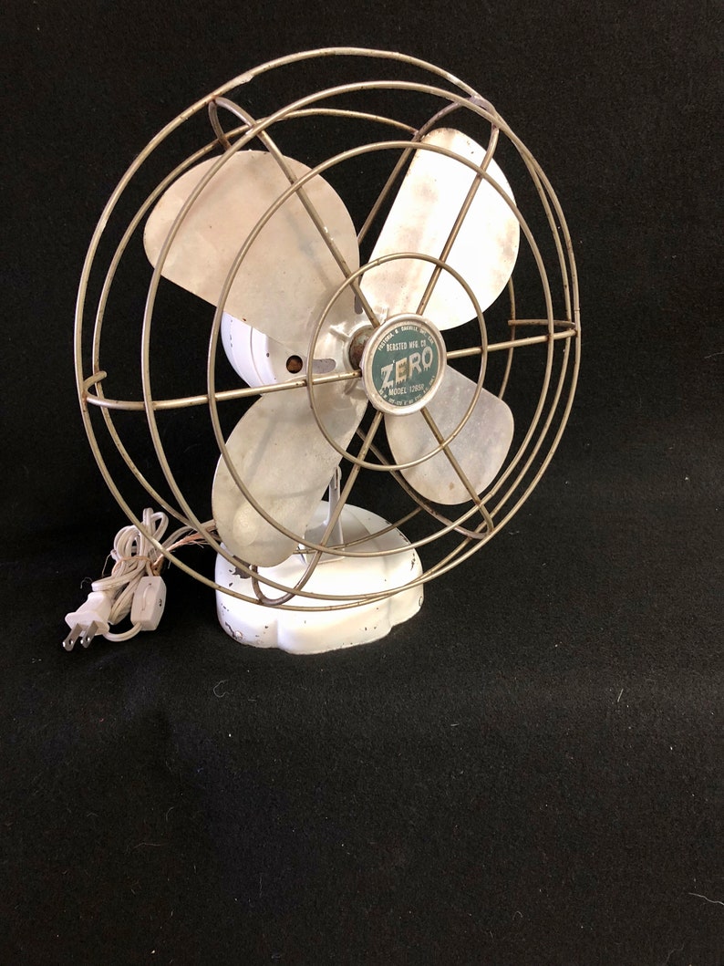 Sale Vintage Desk Fan Zero By Bersted Model 1265r Shabby Chic Etsy