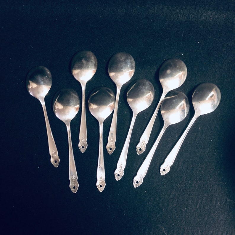 1951 PRESTIGE DISTINCTION Per Each Piece Round Gumbo Soup Spoon Silver-plate Silverware Replacement Matching Pieces Available Separately