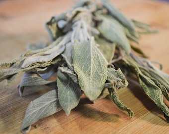 Dried Sage - Certified Organic, Culinary, Salvia officinalis, Dried Herbs, All Natural, Gourmet, Flavorful, Cooking, Kitchen Essentials