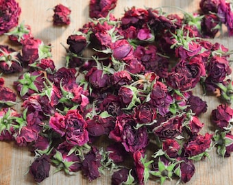 Dried Mini Roses - Certified Organic, Dried Flowers, Herbalism, Bridal, Edible Flowers, Gourmet, Specialty, Blossoms, Decorations, Supplies