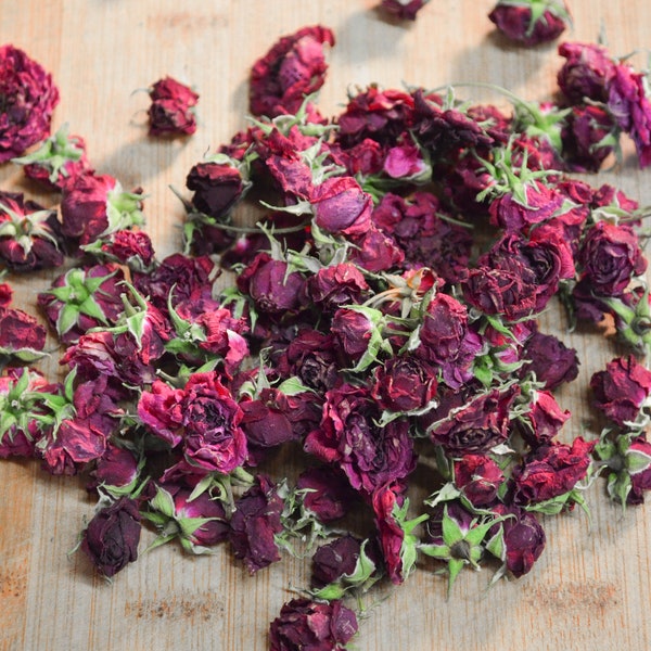 Dried Mini Roses - Certified Organic, Dried Flowers, Herbalism, Bridal, Edible Flowers, Gourmet, Specialty, Blossoms, Decorations, Supplies