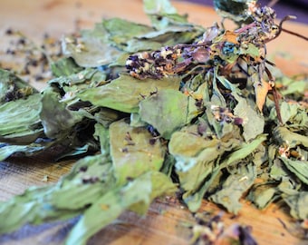Dried Thai Basil - Certified Organic, Ocimum basilicum, Dried Herbs, Culinary, Seasoning, Flavorful, Siam Queen, Whole Leaf, Ethnic