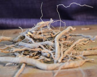 Dried Ashwagandha Root - Certified Organic, Ashwagandha, Dried Roots, Herbs, Medicinal, Withania somnifera, Ayurvedic, Plant Medicine, Whole