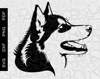 Husky-Vektorgrafiken, Hund-Schnittdatei (svg, dxf, png, pdf)
