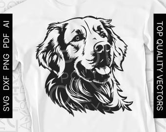 Handgezeichnet Golden Retriever Schablone (svg, dxf, eps, png)