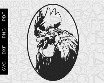 Hahn SVG, PNG, Vektor Illustration (Digitaler Download)