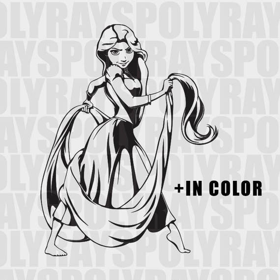 Download Tangled Rapunzel Clipart Disney SVG PNG EPS Stencils | Etsy