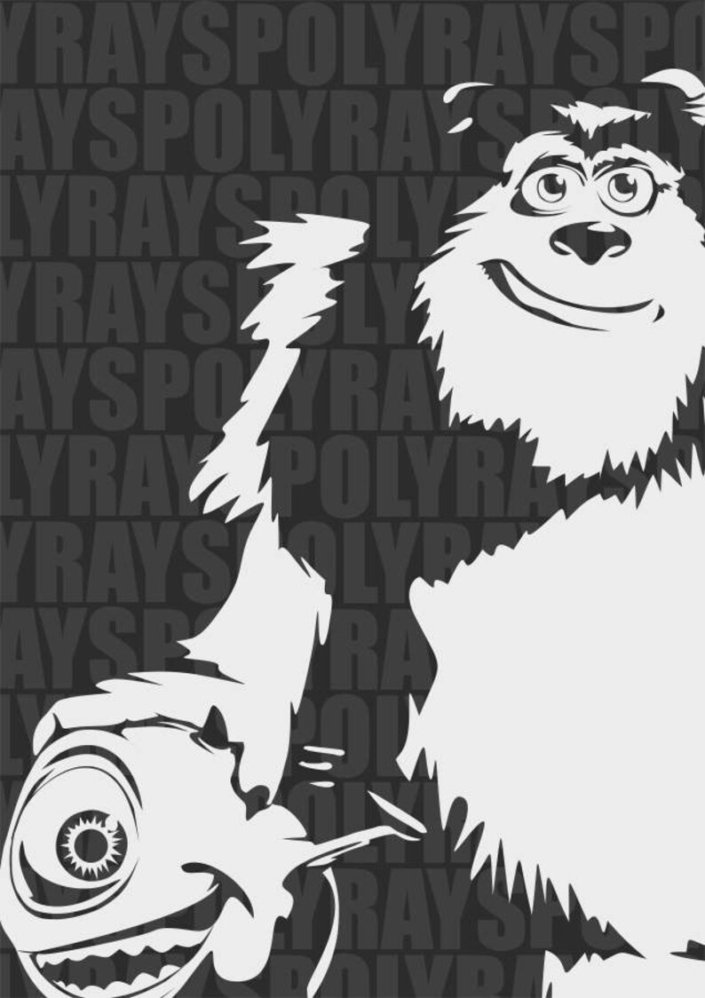 Download Monsters Inc. SVG Sulley and Mike EPS Stencil Vector | Etsy