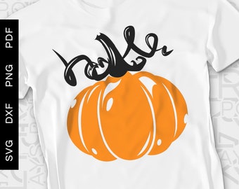 手描きのかぼちゃのSVG、ハロウィン秋のクリップアート（dxf、png、pdf）